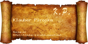 Klauber Piroska névjegykártya